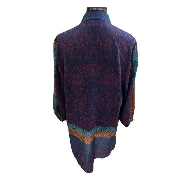 Analili Women Colorful Silk Blend Tunic Size Small - Picture 4 of 9